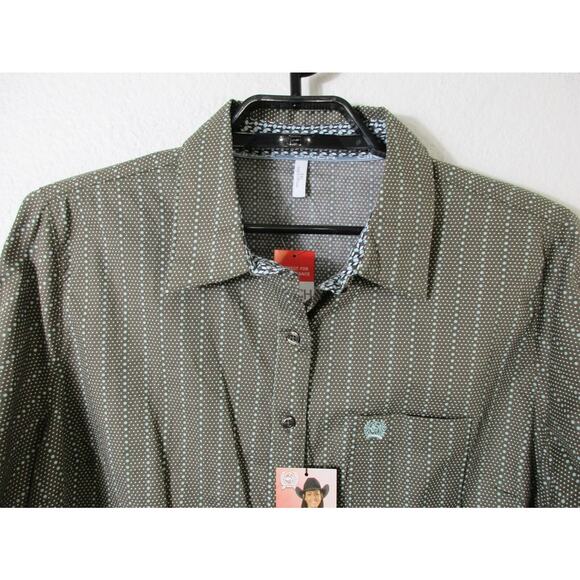 Cinch Ladies Shirt Size XXL Multicolor Print Button Down Flip Cuff MSW9164191 - Picture 4 of 10